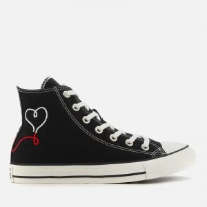 Converse Chuck Taylor All Star Love Thread Hi-Top Trainers - Black - UK 4