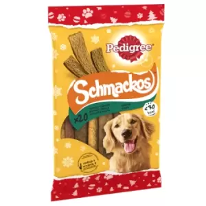 Pedigree Schmackos Turkey Flavour Dog Treats 20 Pack