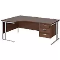 Dams International Left Hand Ergonomic Desk MC18ELP3SW 1,800 x 1,200 x 725 x 800 - 990 mm