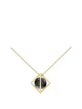 Tommy Hilfiger womens gold plated onyx stone necklace, Gold, Women