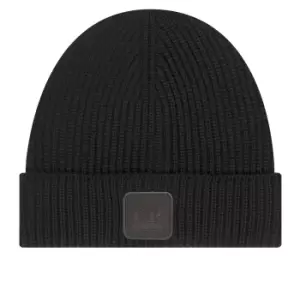 CP Company Rubber Patch Logo Beanie Black