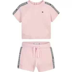 Tommy Hilfiger Baby Waffle Sweatshorts Set - Pink