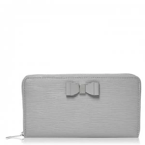 Ted Baker Rouxi Bow Leather Zip Around Purse - mid-grey