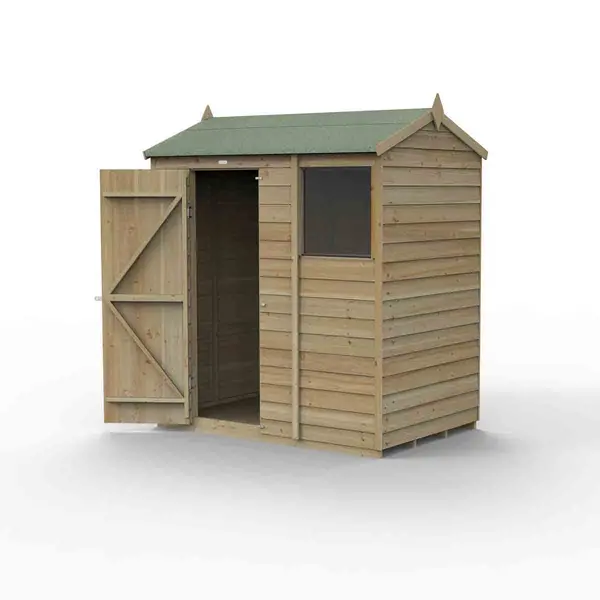 Forest Garden 4LIFE Reverse Apex Shed 6x4, 1 Door 1 Window