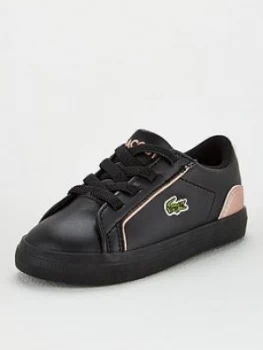 Lacoste Infant Girls Lerond 319 Trainers - Black/Pink, Size 3 Younger