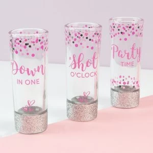 Shot, Party, Down Girl Talk Set of 3 Shot Glasses