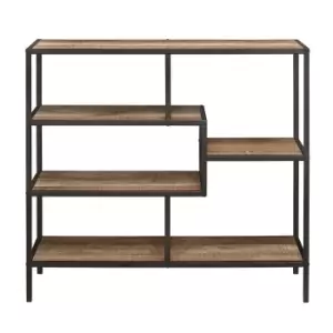 Urban Rustic Wide Shelving Unit Brown and Black