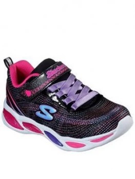 Skechers Girls Shimmer Beams Sparkle Glow Trainer - Black