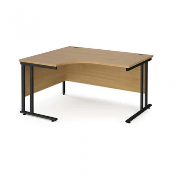 Maestro 25 left hand ergonomic desk 1400mm wide Black cantilever leg