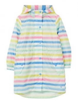 Joules Girls Go Lightly Stripe Packaway Jacket - Multi, Size 9-10 Years, Women