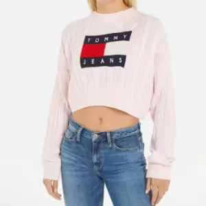 Tommy Jeans Flag Cable-Knit Sweater - XL