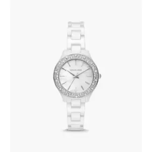 Michael Kors Womens Liliane Three-Hand Ceramic Watch - White