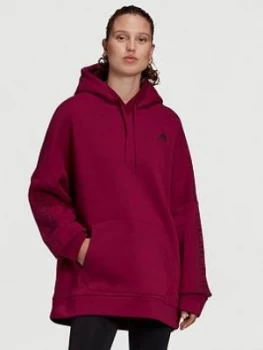 adidas Big Badge Of Sport Oversized Hoodie - Berry, Size S, Women