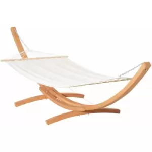 Outsunny Outdoor Garden Hammock Swing Hanging Bed w/ Wooden Stand for Patio