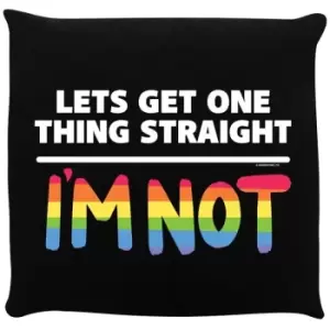 Grindstore Let's Get One Thing Straight Filled Cushion (One Size) (Black/White) - Black/White