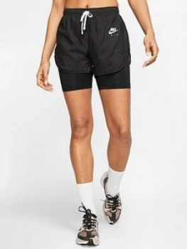 Nike Air Running 2in1 Short, Black, Size XS, Women