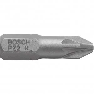 Bosch PZ2 Tic Tac Box Extra Hard Pozi Screwdriver Bits PZ2 25mm Pack of 25