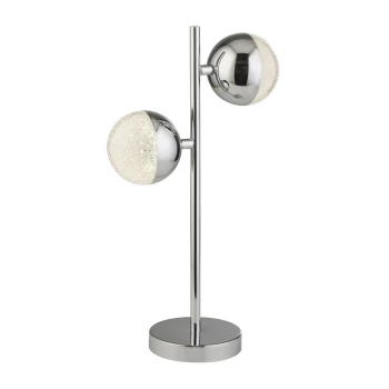 Marbles Table Lamp 2 Light - Chrome with Crystal Sand