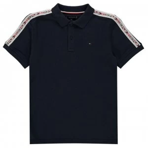 Tommy Hilfiger Junior Boys Tape Polo Shirt - Black Iris