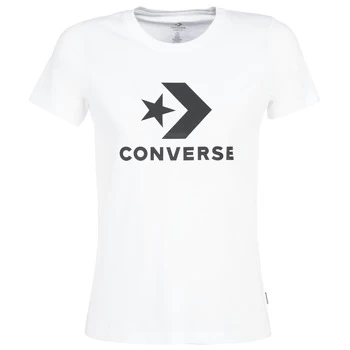 Converse STAR CHEVRON womens T shirt in White - Sizes S,M,XS