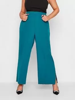 Yours Split Flare Trouser Teal, Blue, Size 18, Women