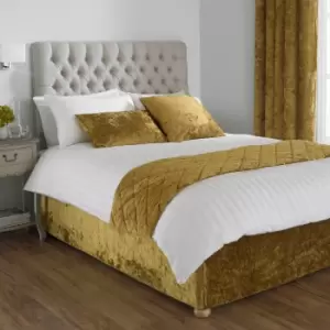 Verona Crushed Velvet Bed Runner Ochre