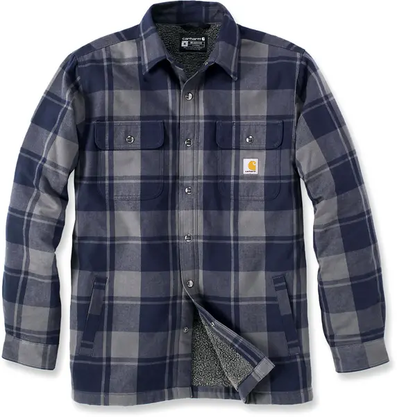 Carhartt Heavyweight Flannel Sherpa Shirt, blue, Size 2XL