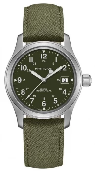 Hamilton Khaki Field Officer Mechanical Green Canvas Watch