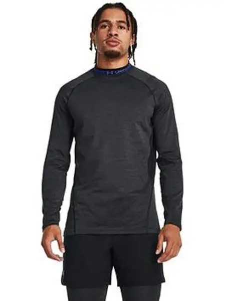 Under Armour Mens Training Coldgear Armour Twist Mock Neck Long Sleeve Top - Black