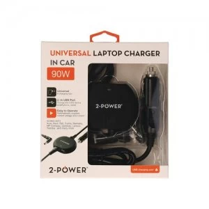 2-Power Universal 90W Laptop In-Car Charger