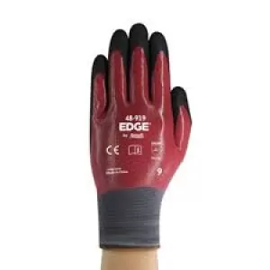 48-919 Edge Nitrile Double Coated Glove Black+Red Size-7