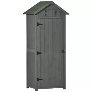 Outsunny Wooden Tool Storage Shed - Grey