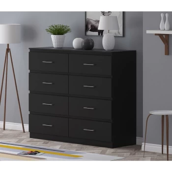 Fwstyle - Tromso 8 Drawer Chest - Matt Black - Black