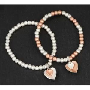 Equilibrium Matt SP RGP Bead Heart Bracelet