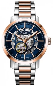 Rotary Greenwich G2 Automatic Two-Tone Bracelet Skeleton Watch