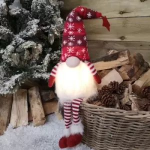 Festive Christmas Sitting Gonk with Dangly Legs & LED Light 48cm red