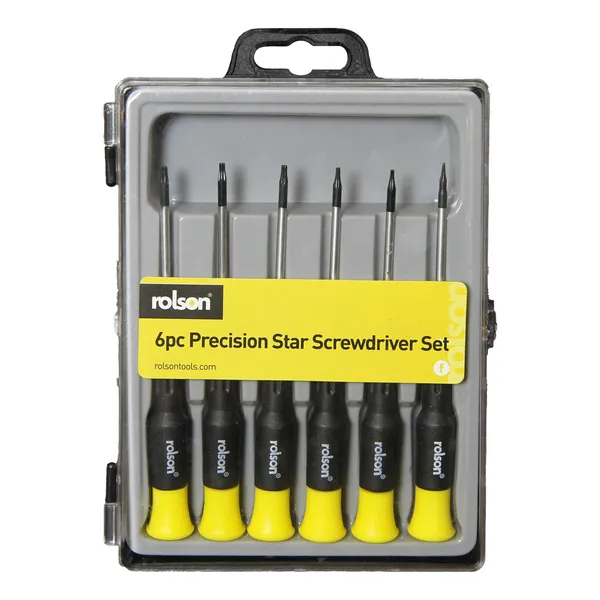 Rolson Precision Star Screwdriver Set 6 Pieces In Storage Case