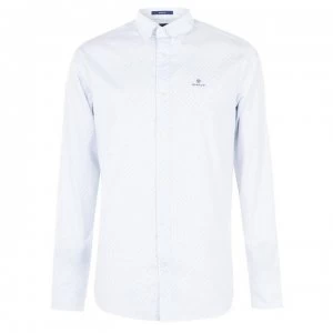 Gant Micro Print Long Sleeve Shirt - Eggshell 113