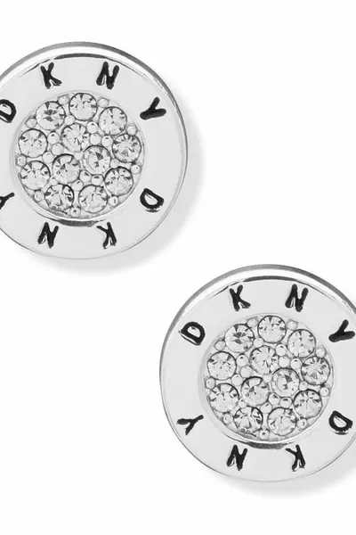 DKNY Jewellery DKNY Pave Disc Stud Earrings 60572145-G03