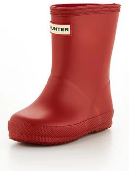 Hunter Kids First Classic Wellington Boot - Red, Green, Size 10 Younger