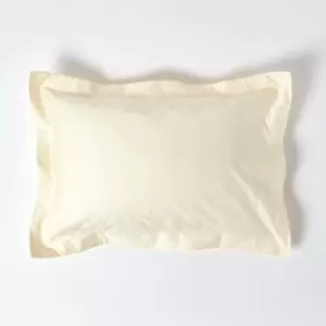 Cream Egyptian Cotton Oxford Pillowcase 1000 Thread Count - Cream - Cream - Homescapes