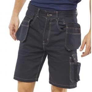 Click Workwear Grantham Multi Purpose Pocket Shorts Navy Blue 40 Ref