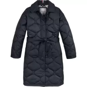 Tommy Hilfiger Quilted Long Trench - Blue