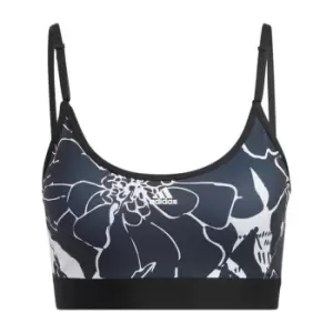 adidas Light-Support Flower Print Bra Womens - Dash Grey / Black / Black