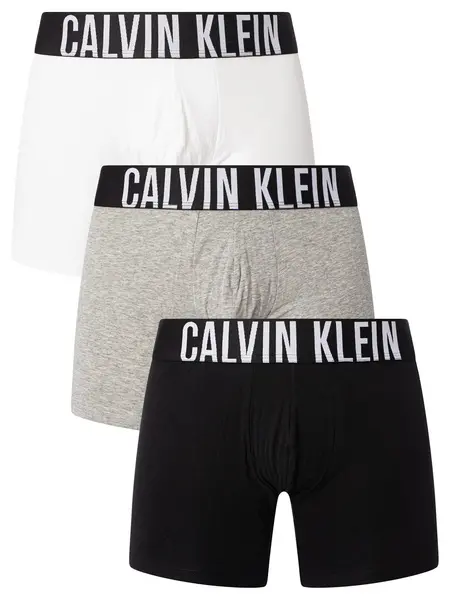 Calvin Klein Intense Power 3 Pack Boxer Briefs Black/Grey Heather/White L