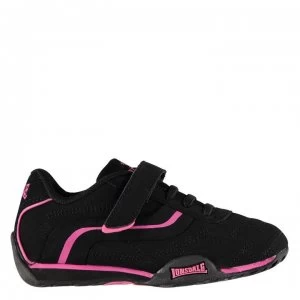 Lonsdale Camden Childrens Trainers - Black/Cerise