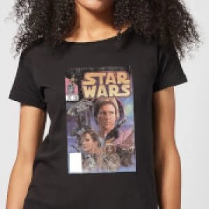 Star Wars Classic Comic Book Cover Womens T-Shirt - Black - M