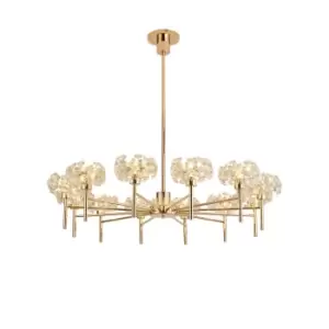 Salisbury 12 Light G9 Telescopic Light With French Gold And Crystal Shade