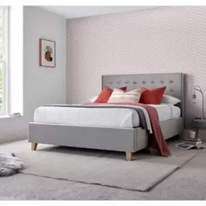 Kingham Grey Velvet Ottoman Bed Kingsize