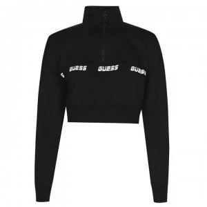 Guess Logo Zip Sweater - Black JBLK